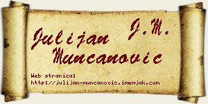 Julijan Munćanović vizit kartica